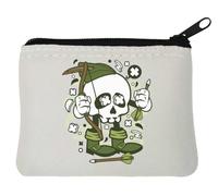 Robin Hood Skull Archer Take from The Rich Give to The Poor - Monedero de neopreno (10 x 11 cm), color blanco, White, Talla única