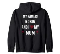Robin I Love My Mum Cute Personal Día de la Madre Sudadera con Capucha