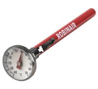 Robinair Termómetro de esfera 40895, -40° a +70°C, cara de 1 pulgada