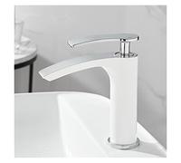 Robinet de Bassin doré brossé Baillé Robinet d'évier de pulvérisation à poignée à poignée de Pull-Out Robinet de comptoir monté sur Le Plafond à Eau Chaude et à Eau Froide (Chrome Short)