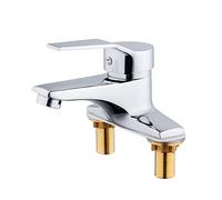 Robinet de lavabo de Salle de Bain en cuivre Double Hole Robinet d'évier Chaud Robineur à tête Unique Robinet de Lavage à Main (cuivre)