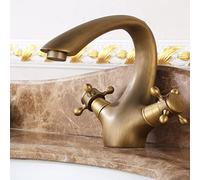 Robinet de lavabo de Salle de Bain Vintage Antique Double Poignées Robinet de lavabo de Salle de Bain, mélangeur Chaud Chaud vanité Vintage Robinet, Robinet de lavabo en Laiton Salle de Bain, Robinet