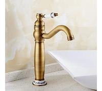 Robinet de Salle de Bain en Laiton Antique, Robinet de vanité de Salle de Bain pivotant à 360°, Robinet de Bassin D'eau Froide/Chaude, Robinet de lavabo de Salle de Bain, Noir, Robinets Vintage