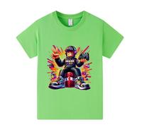 Roblox - Camiseta para niños, 100 % algodón, para verano, divertida, con dibujos animados, para Youtuber y adolescente, PS4, camiseta informal de cuello redondo, verde, 12-13 Años