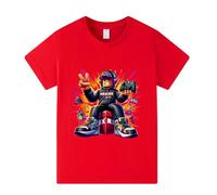 Roblox - Camiseta para niños, 100 % algodón, para verano, divertida, con dibujos animados, para Youtuber y adolescente, PS4, camiseta informal de cuello redondo, rosso, 7-8 Años