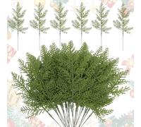 RobLuX 50 Piezas Ramas de Abeto Artificiales 31cm Pino Navidad Ramas Decoración Gujas de Pino Verdes como Artificial Pine Real para DIY Guirnaldas Adornos Navideños y Jardín