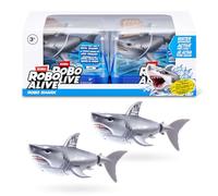 Robo Alive Tiburón Activado por Agua (White) Paquete de 2 de ZURU - Juguete de baño robótico Que Nada, Realista y Activado por Agua. Ideal para Jugar y Hacer bromas. para niños 3+