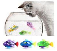 Robo Fish for Cats, Interactive Swimming Robot Fish Cat Toy for Indoor Cats Play,with Led Light Plastic Fish Toy Gift