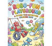Robo-Fun Playground: A Future Tech Adventure Coloring Book for Kids Ages 4-10: Funny Robots, Gadgets, Gears, and Sci-Fi Scenes
