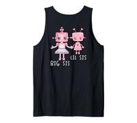 Robo Girl Robot Sister Robótica Lil Sis Big Sis ARTE EN LA ESPALDA Camiseta sin Mangas