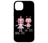 Robo Girl Robot Sister Robótica Lil Sis Big Sis ARTE EN LA ESPALDA Carcasa para iPhone 14 Plus