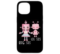 Robo Girl Robot Sister Robótica Lil Sis Big Sis ARTE EN LA ESPALDA Carcasa para iPhone 15