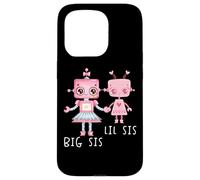 Robo Girl Robot Sister Robótica Lil Sis Big Sis ARTE EN LA ESPALDA Carcasa para iPhone 15 Pro