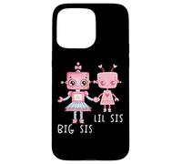 Robo Girl Robot Sister Robótica Lil Sis Big Sis ARTE EN LA ESPALDA Carcasa para iPhone 15 Pro Max