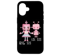 Robo Girl Robot Sister Robótica Lil Sis Big Sis ARTE EN LA ESPALDA Carcasa para iPhone 16