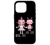 Robo Girl Robot Sister Robótica Lil Sis Big Sis ARTE EN LA ESPALDA Carcasa para iPhone 16 Pro