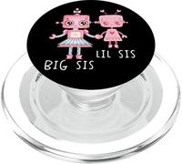 Robo Girl Robot Sister Robótica Lil Sis Big Sis ARTE EN LA ESPALDA PopSockets PopGrip para MagSafe