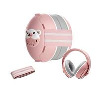 Robofun Cascos Bebe Antiruido 3 en 1, Protectores Auditivos para Bebé de Hasta 48 Meses, Protectores Auditivos para Bebe, Reducción de Ruido Para y Bebés, Bebé Cascos Antiruido - Rosa