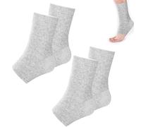 ROBOHOOK 2 pares de mangas de bambú comprimidas para pies, calcetines de bambú para mantener el calor, adecuadas para protección contra el frío contra la hinchazón y los esguinces (gris, talla única)