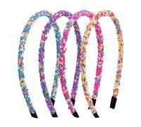 ROBOHOOK 4 diademas de caramelo para niñas, diademas finas y lindas con forma de dona, antideslizantes, accesorios para el cabello (coloridas)