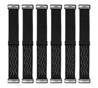 ROBOHOOK 6 bandas elásticas para pelucas, banda ajustable antideslizante, con tiras de silicona antideslizantes y hebillas extraíbles, correa elástica para asegurar la peluca sin pegamento (negro)