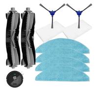 Roboparts® Recambios Compatibles con Cecotec Conga M50 / M50 X-Treme. Pack 10 en 1 con 2 Cepillos Rodillos Centrales, 2 Cepillos Laterales, 2 Filtros Hepa y 4 Mopas de Fregado