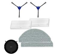 Roboparts® Recambios Compatibles con Cecotec Conga Y80 / Y80 Xtreme. Pack de 2 Filtros Hepa, 2 Cepillos Laterales y 2 Mopas de fregado Repuesto para Robot Aspirador