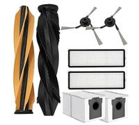Roboparts® Recambios Compatibles con Dreame D20 Pro Plus. Kit 7 en 1, Rodillo Principal, filtros hepa, cepillos Laterales y 2 Bolsas de Vaciado de Reemplazo Accesorios para Robot Aspirador