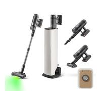 roborock H60 Hub Ultra Aspiradora sin Cable con Base de Vaciado Automático, 210 AW Potente Succión, Autonomía 90 min, Cepillo Anti-enredos Multisuperficie, Luz LED 140°, para Pelos de Mascotas y Polvo