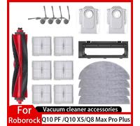 Roborock Q10 X5 / Q10 PF / Q10P / Q8+ / Q8 Max Pro Plus) Accesorio de robot Filtro de cepillo lateral principal Bolsa de polvo de tela para fregona Oro