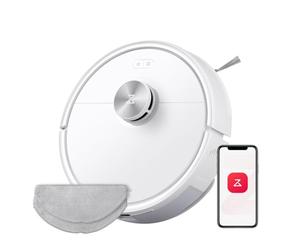 roborock Q7 M5 Robot Aspirador y Fregasuelos 2 en 1 de 10000 Pa, Robot Vacuum con Doble Sistema Antienredos, Navegación PreciSense LiDAR, Controlado por App y Comando por Voz (Blanco Set)