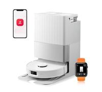 roborock Qrevo Edge S5A Robot Aspirador y Fregasuelos 18.500 Pa, Sin Enredos, FlexiArm Cepillo Lateral y Mopa, Lavado con Mopa de Agua Caliente y Autolimpieza, Secado con Aire Caliente, Blanco