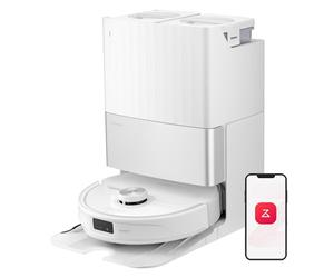 roborock Qrevo Master Robot Aspirador, FlexiArm Design, Autovaciado de Polvo, Aspiradora y friegasuelo 10000 Pa, Secado Mediante Aire Caliente, Cepillo DuoRoller, HyperForce, Reactive Al, Blanco