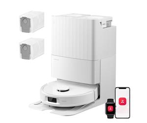 roborock Qrevo S Pro Set Robot Aspirador (Versión Mejorada del QV 35A) Succión de 18500 Pa, Base Todo en Uno, 2,7L Bolsa para Polvo, Sistema antienredos, Evitación de Obstáculos, Blanco