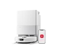 roborock Qrevo S5V Robot Aspirador 12,000Pa de Succión, Doble Cepillo Anti Enredos, Evitación Inteligente de Obstáculos, Doble Mopa Giratoria Elevable, Auto Vaciado y Rellenado, Blanco