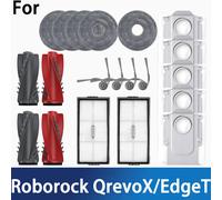 Roborock QrevoX/EdgeT Robot aspirador cepillos laterales principales paños de fregona filtros HEPA bolsas de polvo-Juego de accesorios de repuesto esenciales múltiple