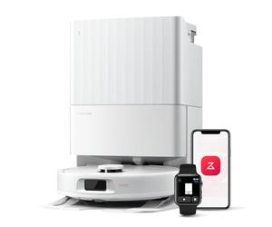roborock Robot Aspirador QV 35A, 8000Pa de succión, Dos mopas giratorias elevables, cepillos antienredos, tecnología reactiva para Evitar obstáculos, navegación y mapeo,Blanco