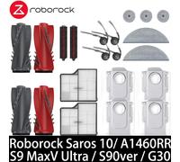 Roborock Saros 10/ A1460RR/ S9 MaxV Ultra / S90ver / G30 piezas de vacío rodillo principal Cepillo Lateral filtro HEPA paño de mopa bolsa de polvo Gris claro