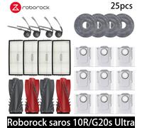 Roborock Saros 10R/G20S Ultra accesorios cepillo filtro Hepa paño de mopa bolsa de polvo repuestos Verde claro