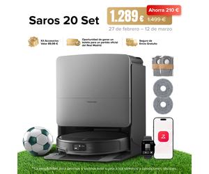 Roborock Saros 20 Set : Chasis AdaptiLift® 3.0 para cruces de umbral suaves, con una potencia de succión de 36 000 Pa
