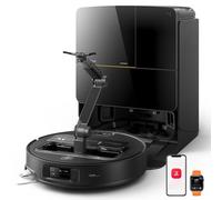 roborock Saros Z70 Robot Aspirador con Brazo Mecánico OmniGrip Plegable de 5 Ejes, Succión de 22000 Pa, Doble Sistema antienredos, Diseño Ultrafino de 7,98 cm y Evitar 108 Tipos de Obustáculos, Negro