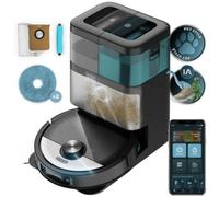 Cecotec Robot Aspirador y Friegasuelos Conga 16090 AI SpinArm Home&Wash. 8000Pa, App, Navegación Láser, Base Autovaciado con Tanques de Polvo y Agua, Limpieza-Secado de Mopas, Cepillo Silicona