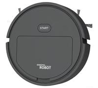 Robot aspirador de 3 pulgadas, trapeador barredor, delgado de 6 cm, detección automática para pelo de mascotas en madera dura para azulejos, recargable por USB, blanco (negro)