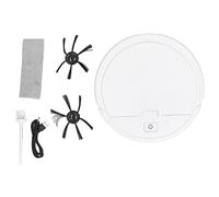 Robot aspirador inteligente 3 en 1, robot aspirador y trapeador, robot barredora inteligente recargable para limpieza de suelos para pelo de mascotas, alfombra, polvo de piso (negro) (blanco)