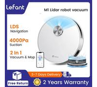Robot aspirador LEFANT M1 con fregona, navegación lidar (LDS), 4000Pa, batería de 4000 mAh, control M1-White