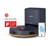 PHILIPS Homerun Serie 2000: Robot Aspirador y friegasuelos 2 en 1 con 2700 Pa de succión & 130 min de autonomía, Navegación láser, Estación de Vaciado automático, Controlado por App, Azul (XU2100/10)