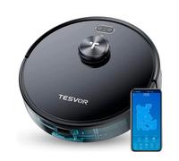 Robot aspirador Tesvor S4 con navegación láser LiDAR, creación de mapas precisos de habitaciones virtuales, 2200 Pa, duración de la batería de hasta 120 minutos, gris espacial