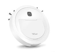 Robot Aspirador USB Inteligente Automático Barredor Robot para Suelo Duro y Alfombra Blanco 30cm
