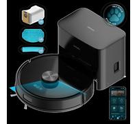Cecotec Robot Aspirador y Friegasuelos con Base Autovaciado Conga Y70. Navegación Láser, 20000Pa de Presión de Succión, Cepillo de Silicona Especial Mascotas, Base con Bolsa de Polvo 3L