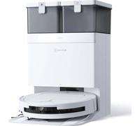 ECOVACS DEEBOT T50 Omni Robot Aspirador y mopa, 15.000Pa, Cepillo Lateral Extensible, ZeroTangle 2.0, estación Omni Todo en uno, mopa con Agua Caliente a 75℃ lultrafino de 81mm, Blanco
